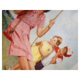 Decorative Porcelain Plates - Norman Rockwell, Betty Ross, Western Air Lines Mayer China Set