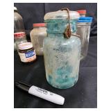 Atlas Seal-All Mason Jars - Vintage Glass Canisters with Miracle Whip & Red Star Lids