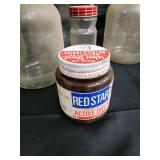 Atlas Seal-All Mason Jars - Vintage Glass Canisters with Miracle Whip & Red Star Lids