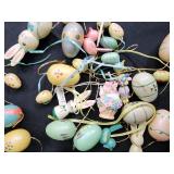 Vintage Easter Decor - Bunny Salt & Pepper Shaker Set, Egg Tray, Litany Book, Chick Tattoo Toy