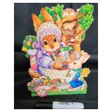 Vintage Easter Decor - Bunny Salt & Pepper Shaker Set, Egg Tray, Litany Book, Chick Tattoo Toy