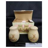 Vintage Easter Decor - Bunny Salt & Pepper Shaker Set, Egg Tray, Litany Book, Chick Tattoo Toy