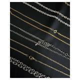 Chain Necklaces - Silver & Gold Mix, Assorted Styles & Clasps