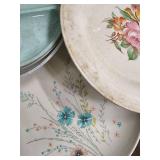 Marcrest Melmac Dinnerware Set - Pastel Teacups, Saucers & Plates (Assorted Colors)