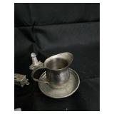 Pewter Figurines & Vintage Tableware - Cherubs, Lighthouses, Trains, Vollrath Cup, WM Rogers Spoon