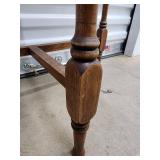 Vintage Oak End Table with Scalloped Edge and Turned Legs