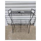 Wire Shelf Rack - 2-Tier, Black Metal