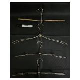 Assorted Stainless Steel Wire Hangers Set with Wooden Rod