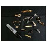 Assorted Gold-Tone Jewelry - Cufflinks, Tie Clips, Money Clips & Pendants