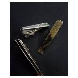 Assorted Gold-Tone Jewelry - Cufflinks, Tie Clips, Money Clips & Pendants