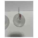 7" Clear Glass Hen on Nest with Red Comb
