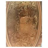 2 Coppercraft Guild Etched Oblong Trays USA 5 1/2" X 9 1/4"