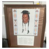 Beautiful Framed Print Spider.Blackfeet Indian Song and Dance Man 27" X  32"
