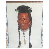 Beautiful Framed Print Spider.Blackfeet Indian Song and Dance Man 27" X  32"