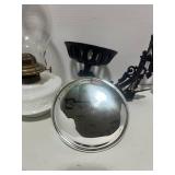 Vintage Oil Lamp with Wall Bracket and Reflector