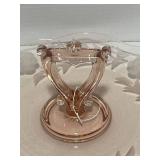 Vintage Pink Depression Handled Serving Plate