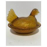 7" Amber Hen on Nest