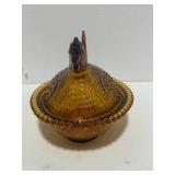 7" Amber Hen on Nest