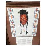Beautiful Framed Print Spider.Blackfeet Indian Song and Dance Man 27" X  32"