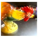 Hand Painted  Ceramic Rooster 9" tall 10" wide