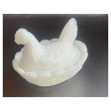 Two 2.5" Hen on Nest Salts  Small chip on beak of one and Tail of the other