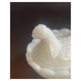 Two 2.5" Hen on Nest Salts  Small chip on beak of one and Tail of the other