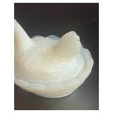 Two 2.5" Hen on Nest Salts  Small chip on beak of one and Tail of the other