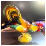 Hand Painted  Ceramic Rooster 9" tall 10" wide