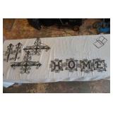 Metal Decor, Plate Racks, Small Wire Shelves. H-O-M-E & 2 Cross Plant Holders