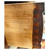 Antique Oak Hutch with Mirror Back & Carved Columns Sideboard