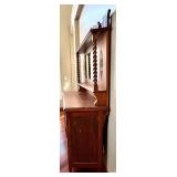 Antique Oak Hutch with Mirror Back & Carved Columns Sideboard