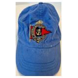 Birkenstock Sandals (EU 37) Two-Strap Blue Suede & Navy Cap with Nautical Crest