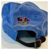 Birkenstock Sandals (EU 37) Two-Strap Blue Suede & Navy Cap with Nautical Crest