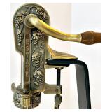 Estate Grape Press - Antique Hand Crank Fruit Press on Wood Base