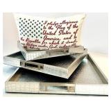 Crocodile-Pattern Serving Trays - 3-Piece Set plus Accent Pillow