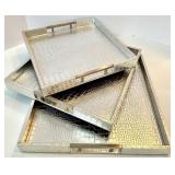 Crocodile-Pattern Serving Trays - 3-Piece Set plus Accent Pillow