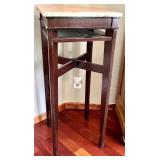 Marble-Top Console Table & Dark Wood Base