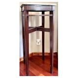 Marble-Top Console Table & Dark Wood Base