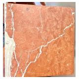 Marble-Top Console Table & Dark Wood Base