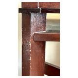 Marble-Top Console Table & Dark Wood Base