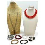 Assorted Costume Jewelry Lot - Necklaces & Bracelets