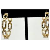 Gold-Tone Pearl Necklace, Pink Enamel Bangle & Assorted Earrings - Fashion Jewelry Lot