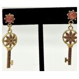 Gold-Tone Pearl Necklace, Pink Enamel Bangle & Assorted Earrings - Fashion Jewelry Lot