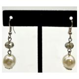 Gold-Tone Pearl Necklace, Pink Enamel Bangle & Assorted Earrings - Fashion Jewelry Lot