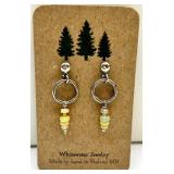 Whitewater Jewelry Fire Opal Sterling Silver & Gold Earrings - New