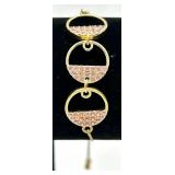 Pink Bead Jewelry Set - Necklace & Bracelet & Earrings with Heart Charms