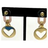 Pink Bead Jewelry Set - Necklace & Bracelet & Earrings with Heart Charms