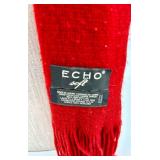 Set of 3 Red & Black/Gray Pattern Scarves