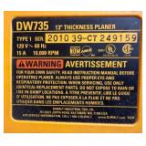 DeWALT DW735 13 in Thickness Planer - 120V 15A 10,000 RPM