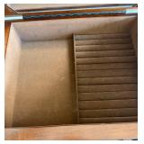 Jewelry Armoire with Mirror Lid - Wood Cabinet